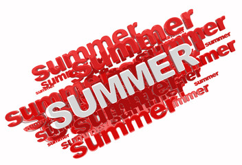 Word summer.  Image with clipping path