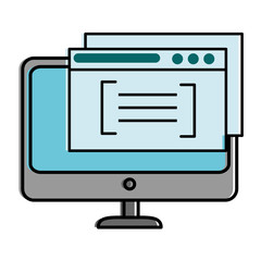 monitor computer with templates vector illustration design