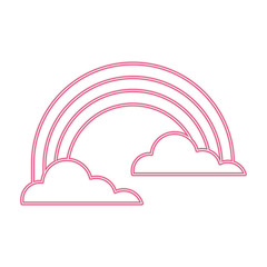 Rainbow and clouds line icon vector illustration graphic