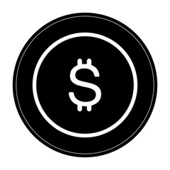Obraz premium Coin money isolated line icon vector illustration graphic