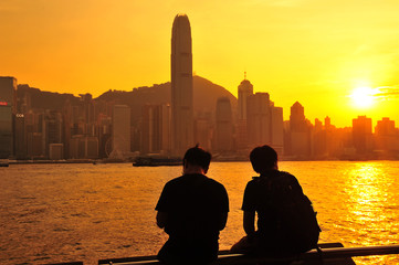 Hong Kong Cityscape at Sunset