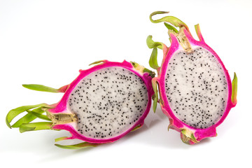 Health care fruit, dragon fruit, slice of dragon fruit isolate on white background with clipping path.