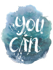 Blue sea water watercolor ink hand drawn stroke isolated paper grain texture spot on white background for design, decoration. You can inscription.