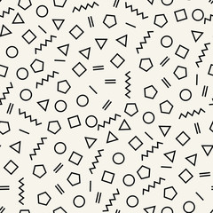 memphis style geometric seamless pattern