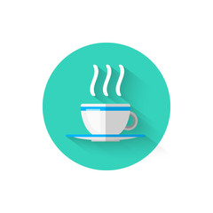 Hot Coffee Cup Icon Isolated. Symbol beverage, vector illustration for your projects
