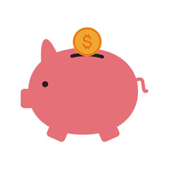 Piggy money savings icon vector illustration graphic design