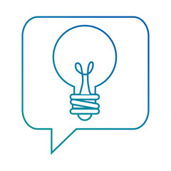 speech bubble with bulb light vector illustration design