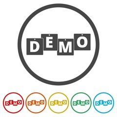 Demo sign, Demo icon, 6 Colors Included