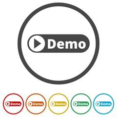 Demo sign, Demo icon, 6 Colors Included