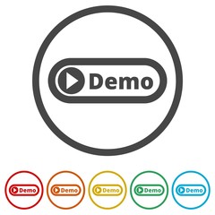Demo sign, Demo icon, 6 Colors Included