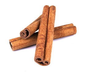 Cinnamon sticks isolated on white background