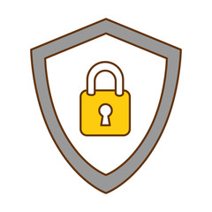 shield with padlock icon vector illustration design