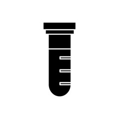 Monochrome test tube icon in flat style. Isolated test tube icon for use in variety of projects. Black and white vector test tube icon for web sites and apps.