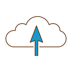 cloud computing with arrow upload vector illustration design