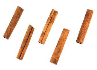 Cinnamon sticks isolated on white background