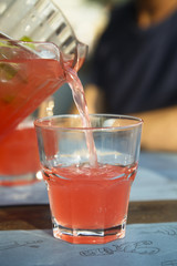 Delicious berry and mint lemonade