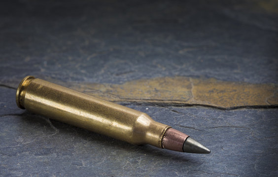 M4 ammunition on a grey stone