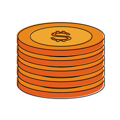 Coins piled up icon vector illustration graphic design