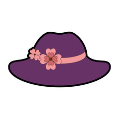 elegant female hat icon vector illustration design
