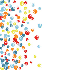 Vector Confetti Background Pattern. Element of design. Colored stylized berries on a black background
