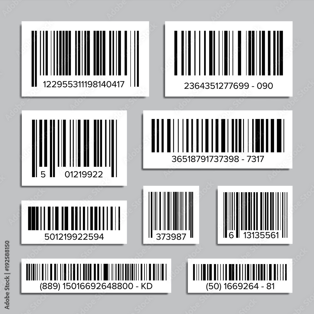 Poster bar code set vector. abstract product bar codes icons for scanning. upc label. isolated illustration