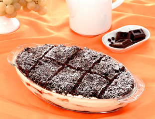 Dolce con panna e cioccolato