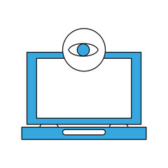 Laptop biometric recognition icon vector illustration graphic design