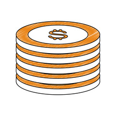 Coins piled up icon vector illustration graphic design