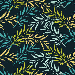 Chinese leaves. Seamless background with decorative leaves. Pattern with plants. Textile rapport.
