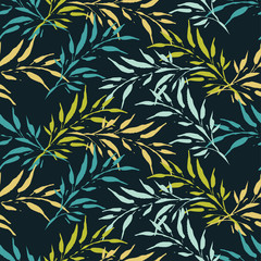 Fototapeta premium Chinese leaves. Seamless background with decorative leaves. Pattern with plants. Textile rapport.
