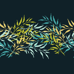 Obraz premium Chinese leaves. Seamless background with decorative leaves. Pattern with plants. Textile rapport.