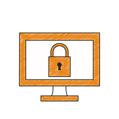 padlock screen symbol icon vector illustration graphic design