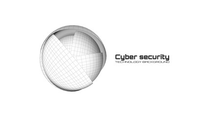 Cyber security and information protection. Protect mechanism, system privacy icon isolated on white background. Protection concept, information privacy idea, technology background. Vector illustration