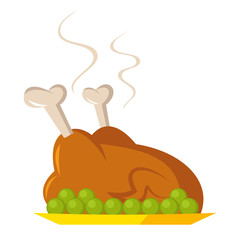 Roast chicken vector illustration isolated