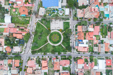 Aerial view of Salomon Klein Park in Cochabamba, Bolivia