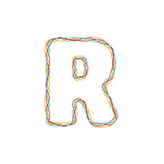 R Colorful String Letter Logo Icon Design