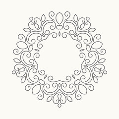 Elegant hand drawn retro floral frame