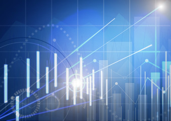 Stock market chart. Business graph background.