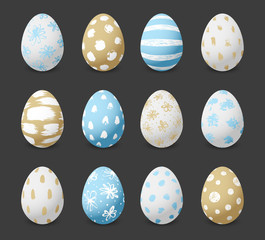 Set of color decorated Easter eggs
