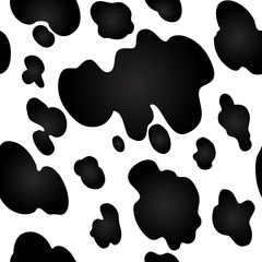 Plakat cow texture pattern repeated seamless black and white lactic chocolate animal jungle print spot skin fur milk day