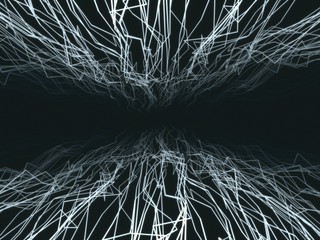 3d illustration of light broken lines in perspective