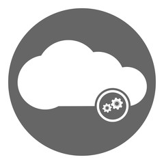 Cloud computing icon in circle. Vector.