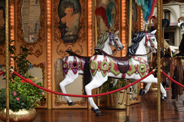 FLORENCE, ITALY - SEPTEMBER 18, 2017: Detail of Merry-go-round