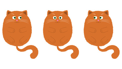 Vector Orange Cat in Cartoon Style. 2