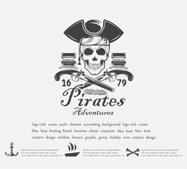 vector illustrations, marine themes, icons and logos of the skull. Pirates vector