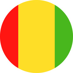 Guinea Flag Vector Round Flat Icon