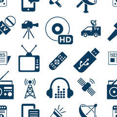 Digital mass media objects color simple flat