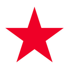 Red five-pointed star. Abstract concept. Vector illustration on white background.