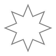 White eight-pointed star. Accurate geometric dimensions. Abstract concept. Vector illustration on white background.
