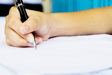 Signing a business contract for proof of agreement